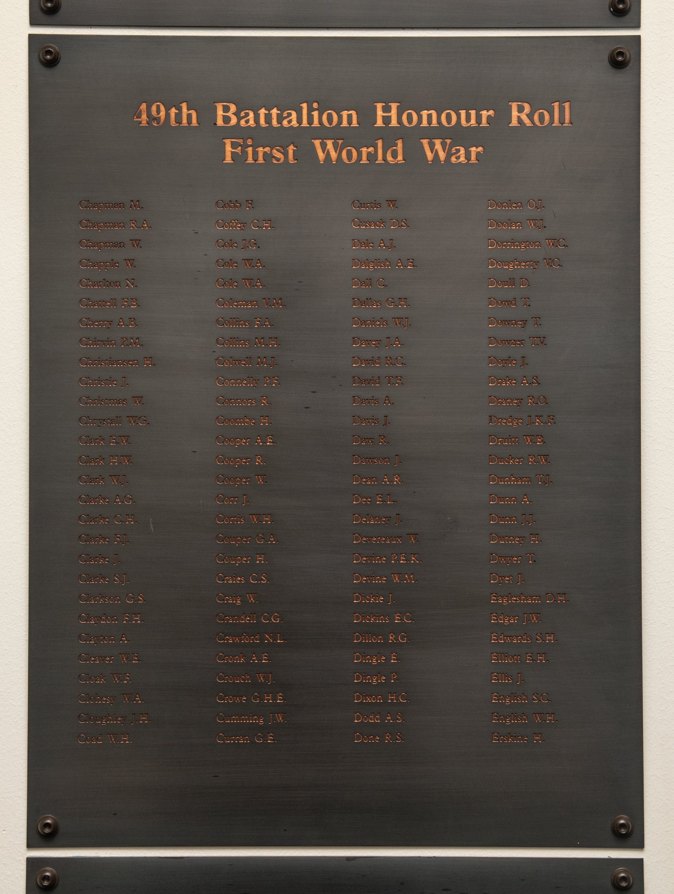 49th Australian Infantry Battalion Honour Rolls