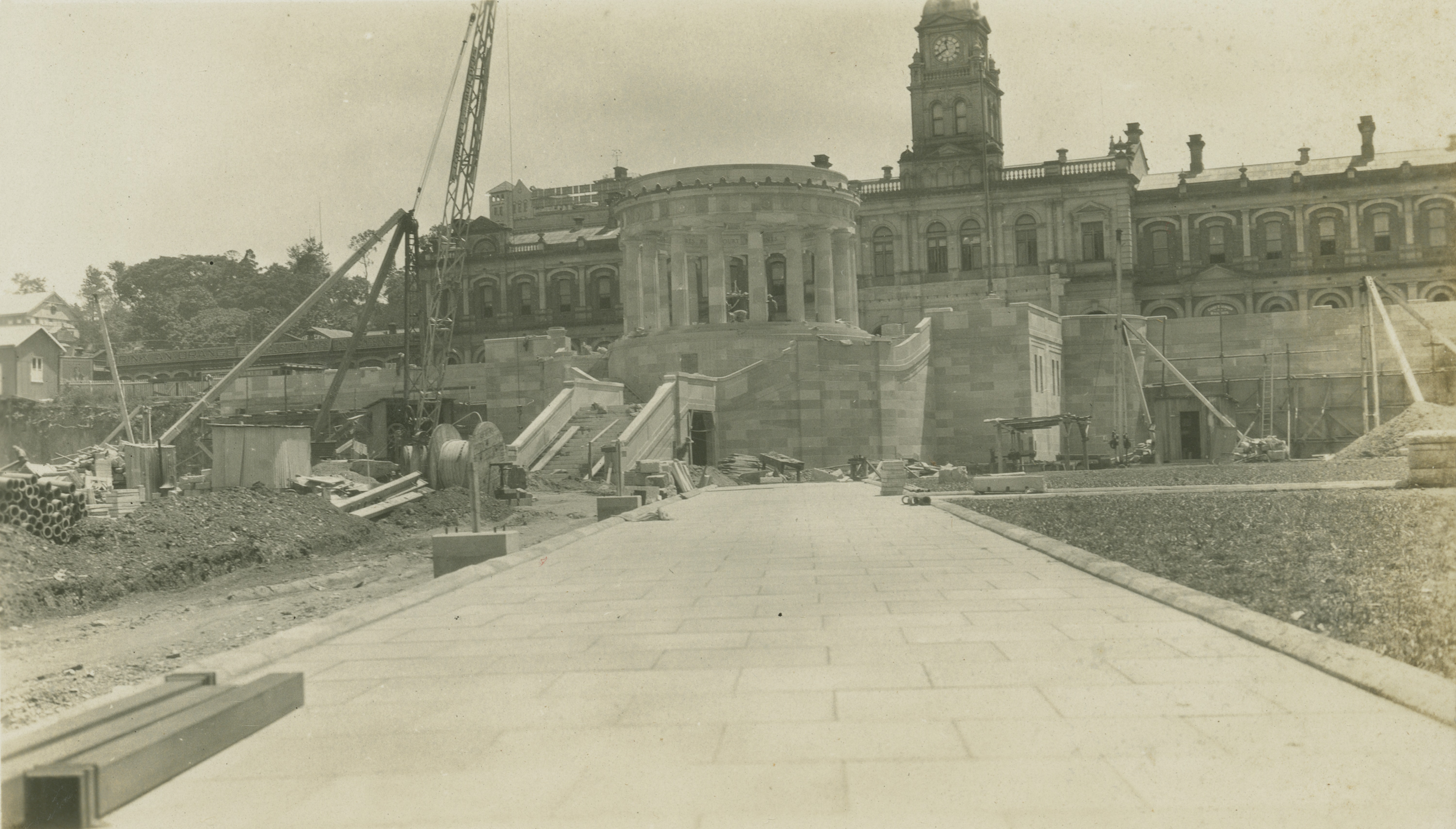 Early 20th century photo of Anzac Memorial under Construction