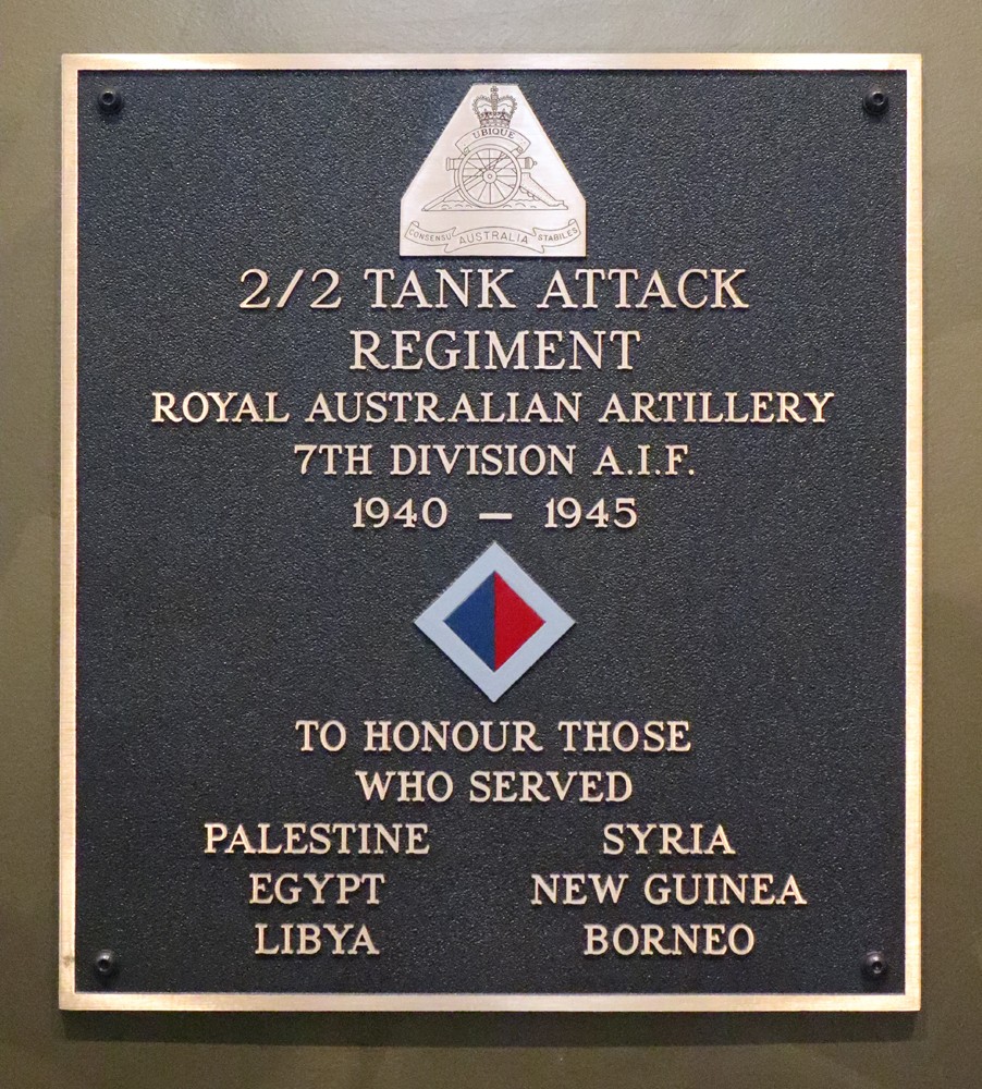 2/2nd Tank Attack Regiment Royal Australian Artillery 7th Division ...