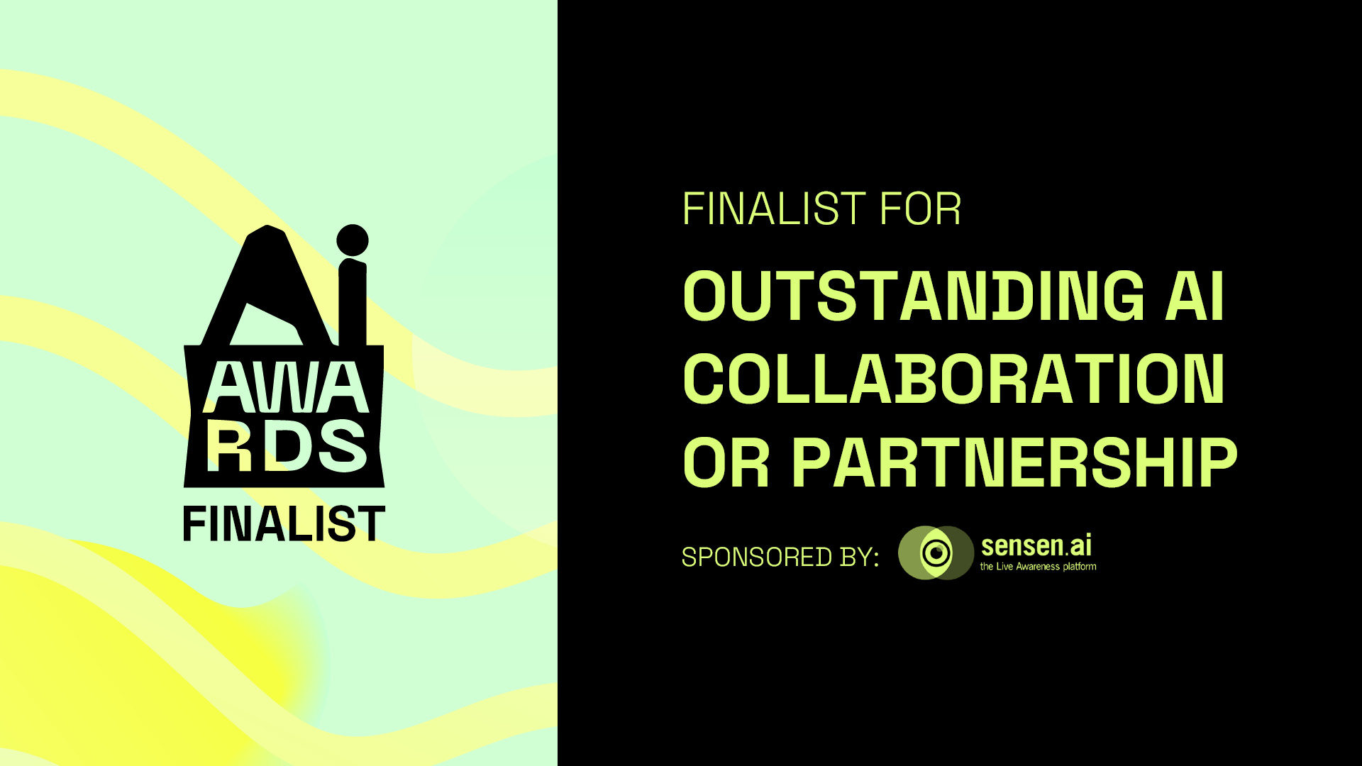 Graphic with text: Finalist for Most Outstanding AI Collaboration or Partnership.