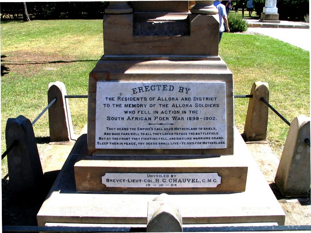 Allora Boer War Memorial (Digger) - Panel detail