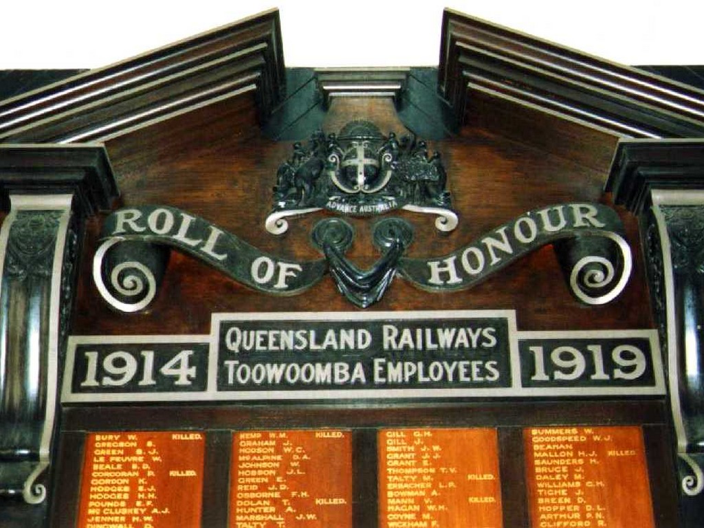 Queensland Railways Employees Roll of Honour - Detail