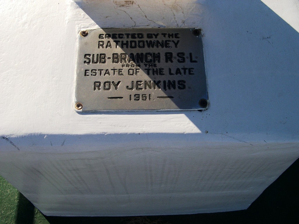 Rathdowney Memorial Ground Gates - plaque
