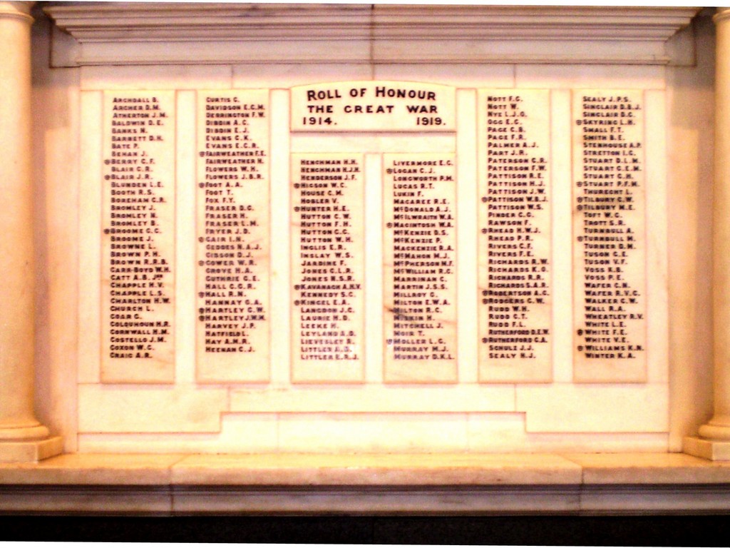 Rockhampton Grammar School Honour Board