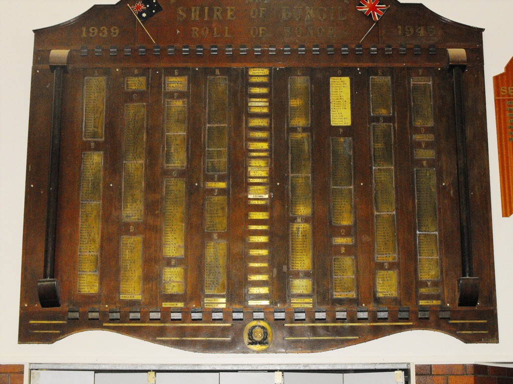 Roma and Shire of Bungil Honour Board 1939–1945