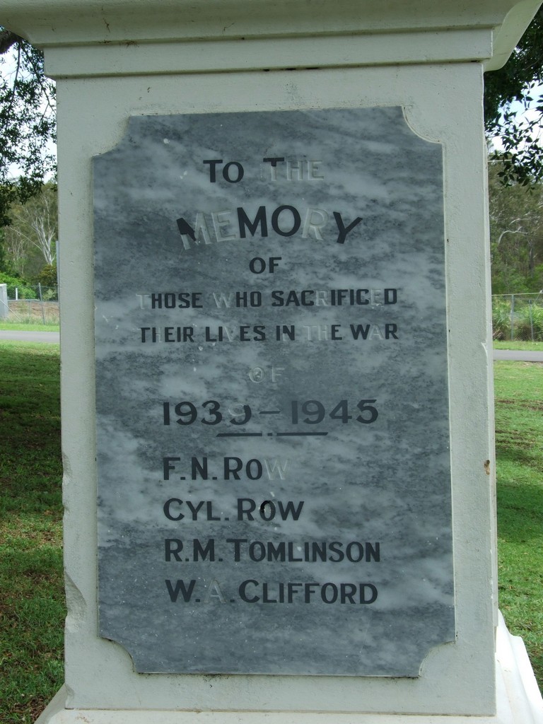 Rosedale and Tottenham War Memorial - 1939–1945 Roll of Honour