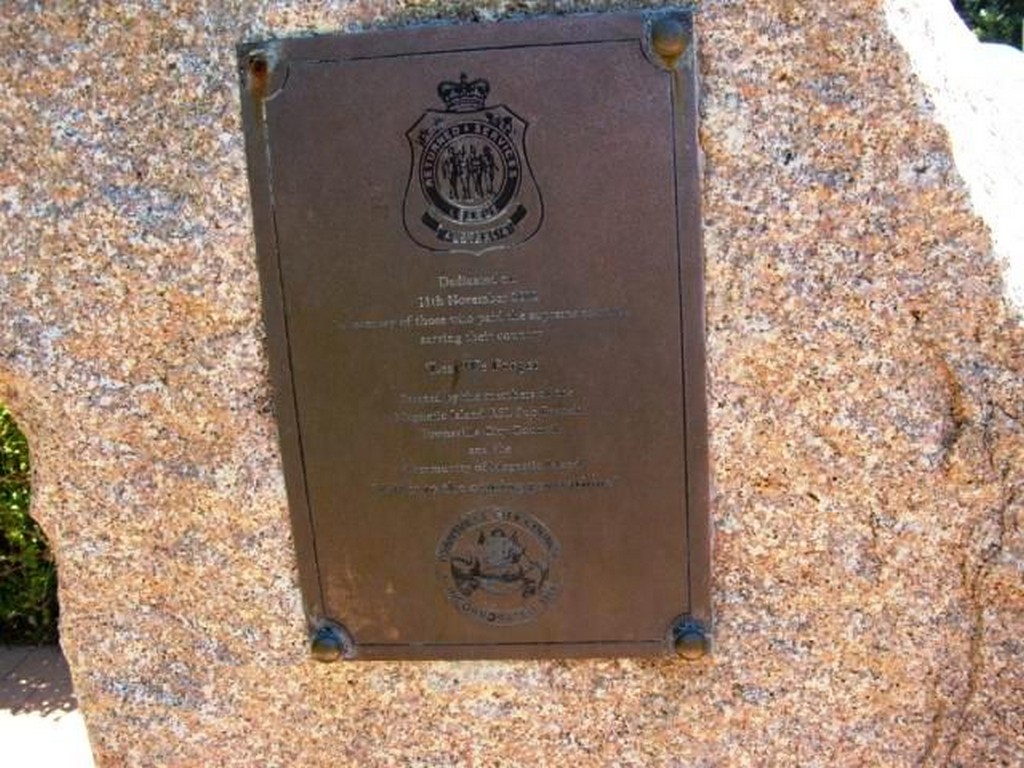 Plaque on Alma Bay Memorial