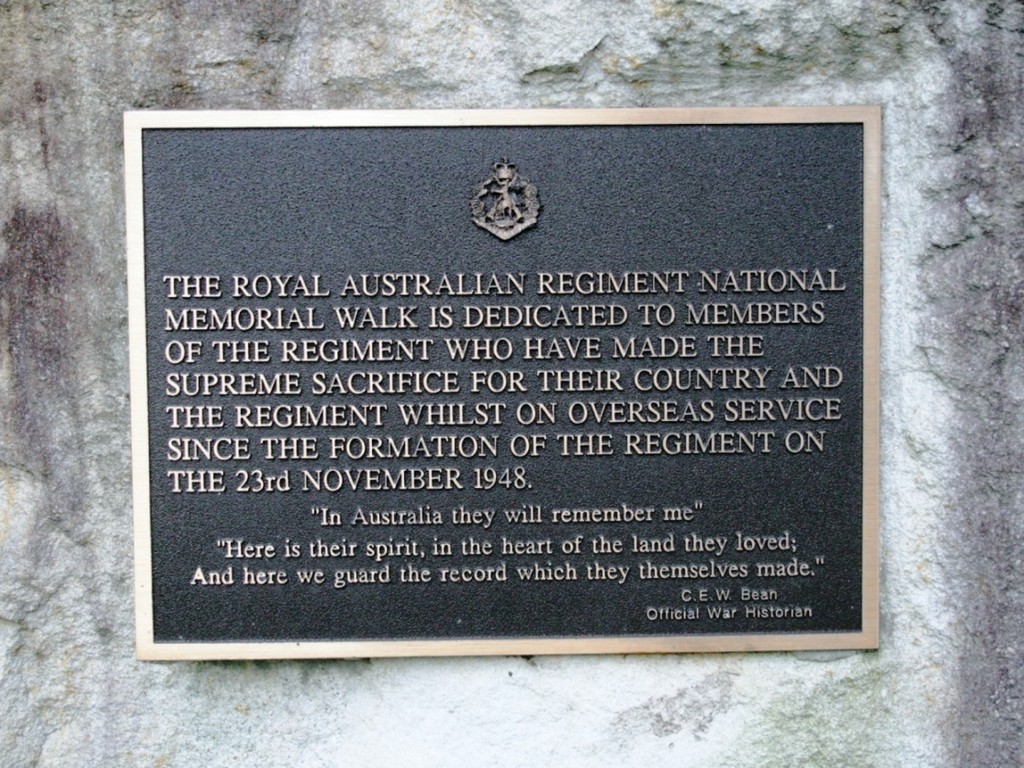 RAR Memorial Walkway - Start Dedication plaque