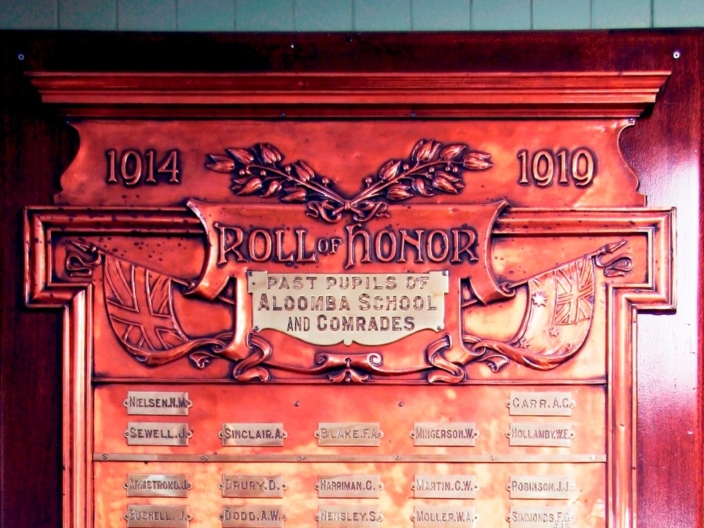 Aloomba School 1914-1919 Honour Board