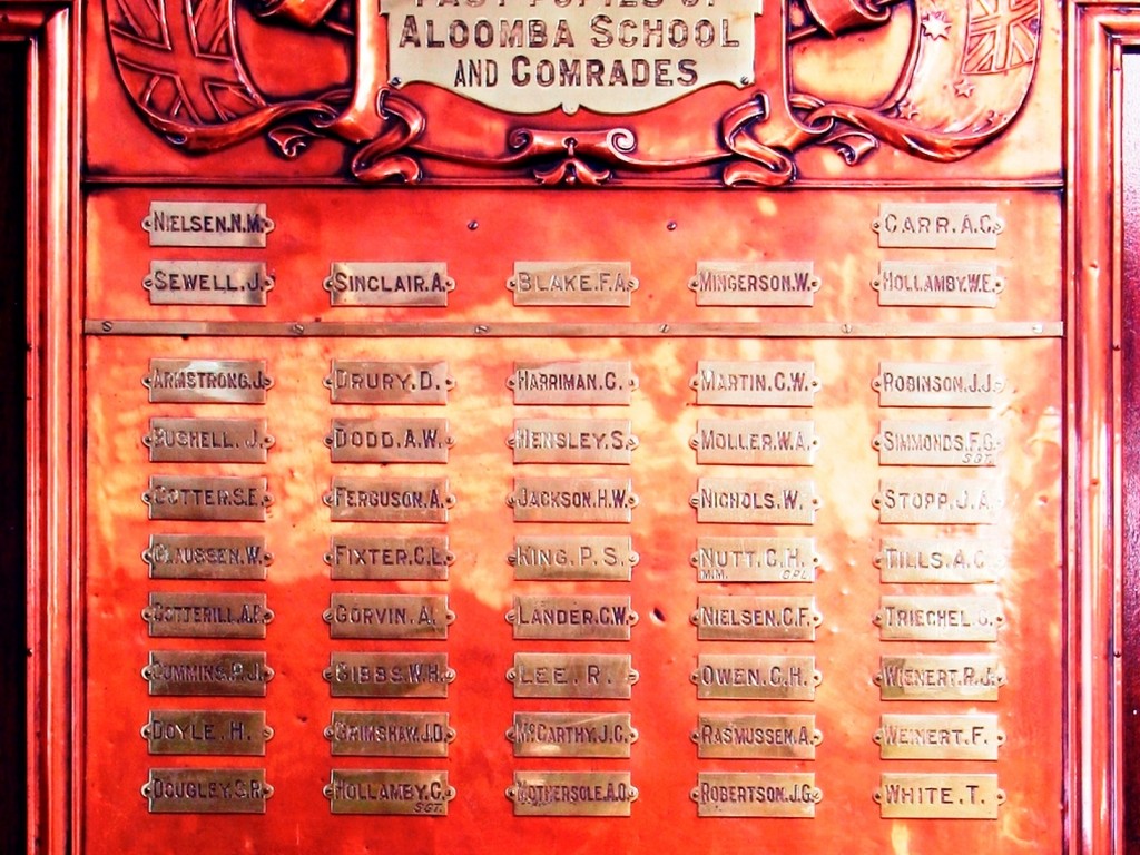 Aloomba School 1914-1919 Honour Board