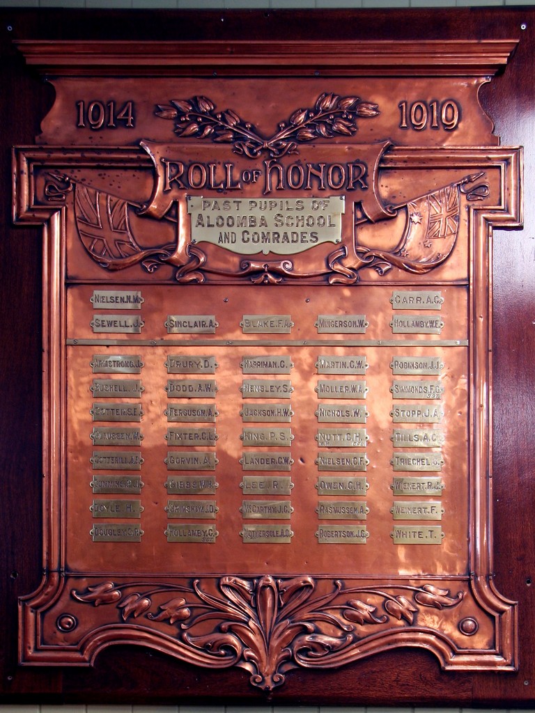 Aloomba School 1914-1919 Honour Board