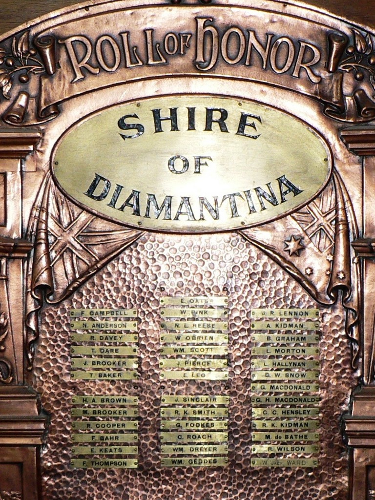 Shire of Diamantina WWI Honour Board - 2009
