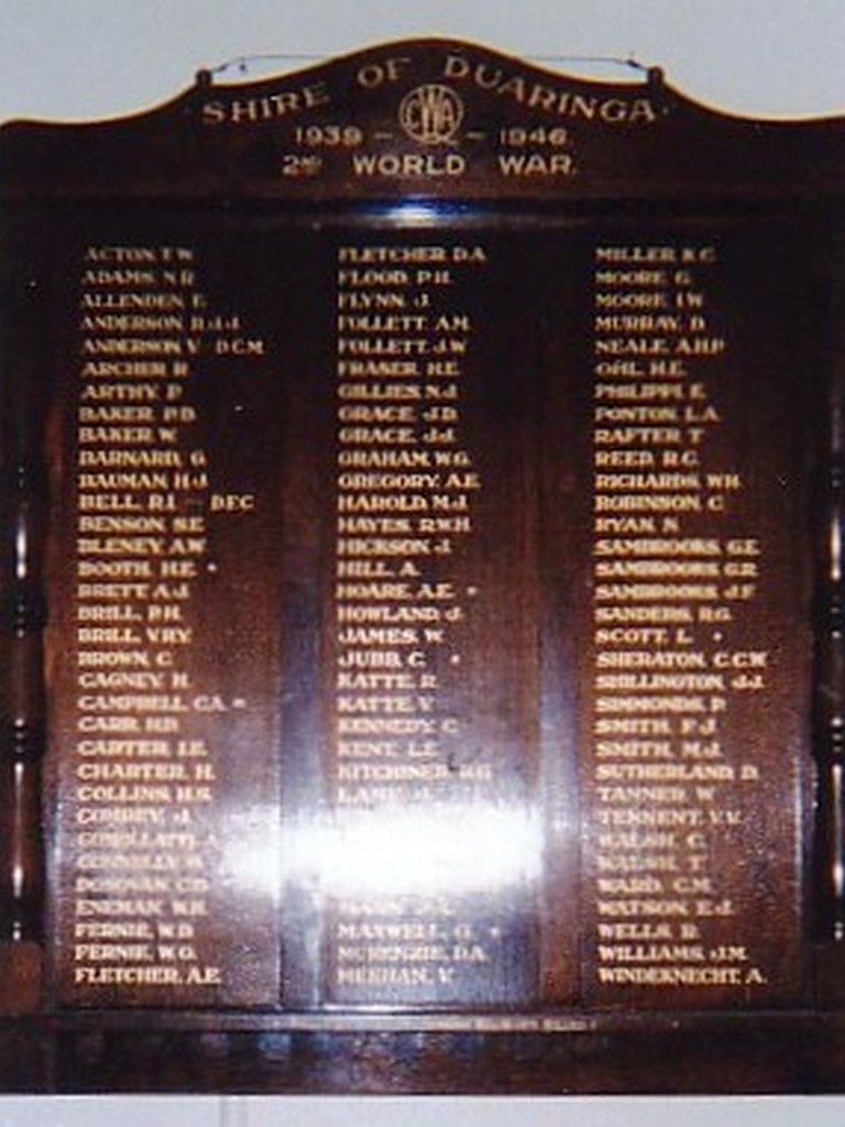 Shire of Duaringa Honour Board