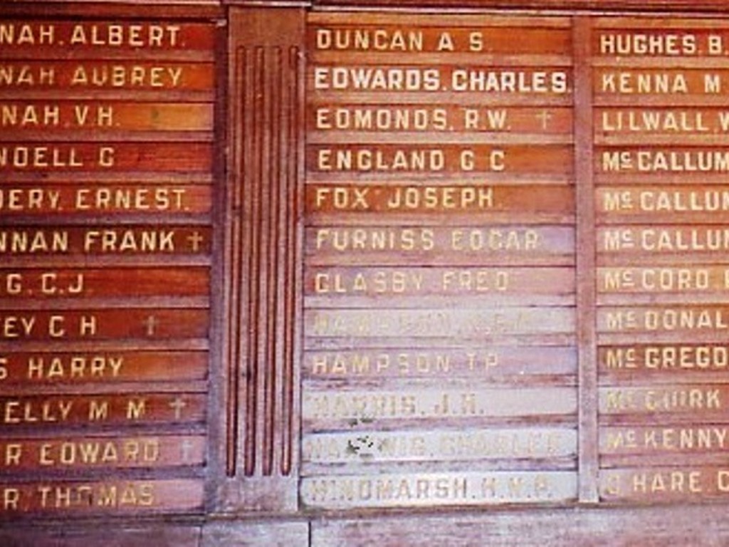 Eidsvold and District Honour Board 1914–1918