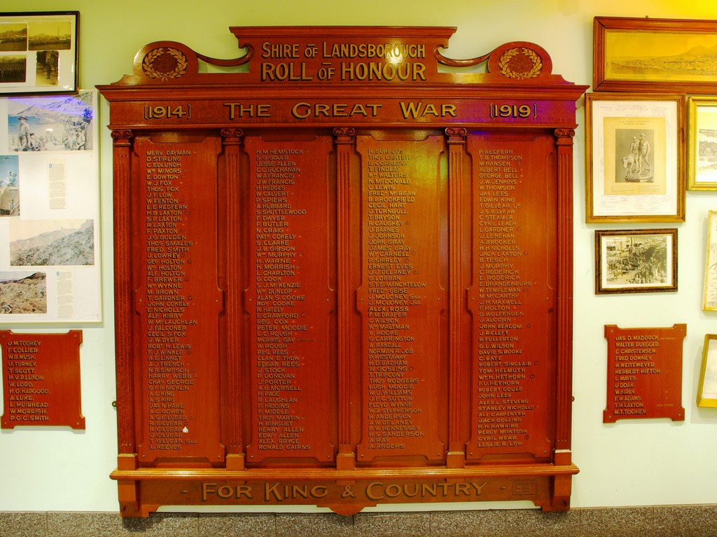 Shire of Landsborough Roll of Honour The Great War 1914 - 1919