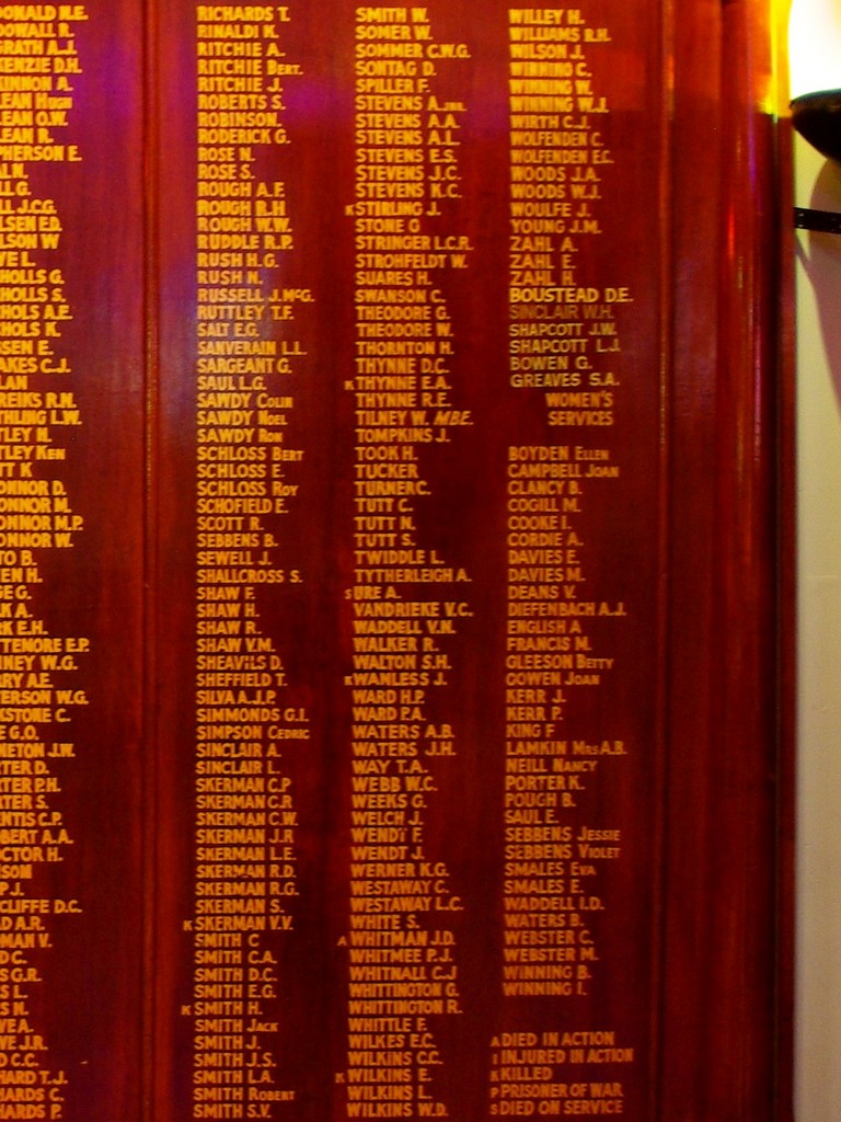 Shire of Landsborough WWII Roll of Honour - right panel