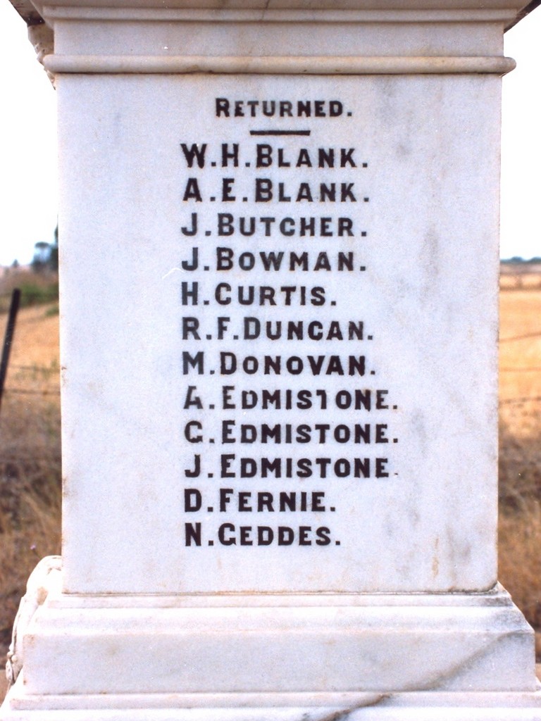 Alton Downs War Memorial - Panel Detail
