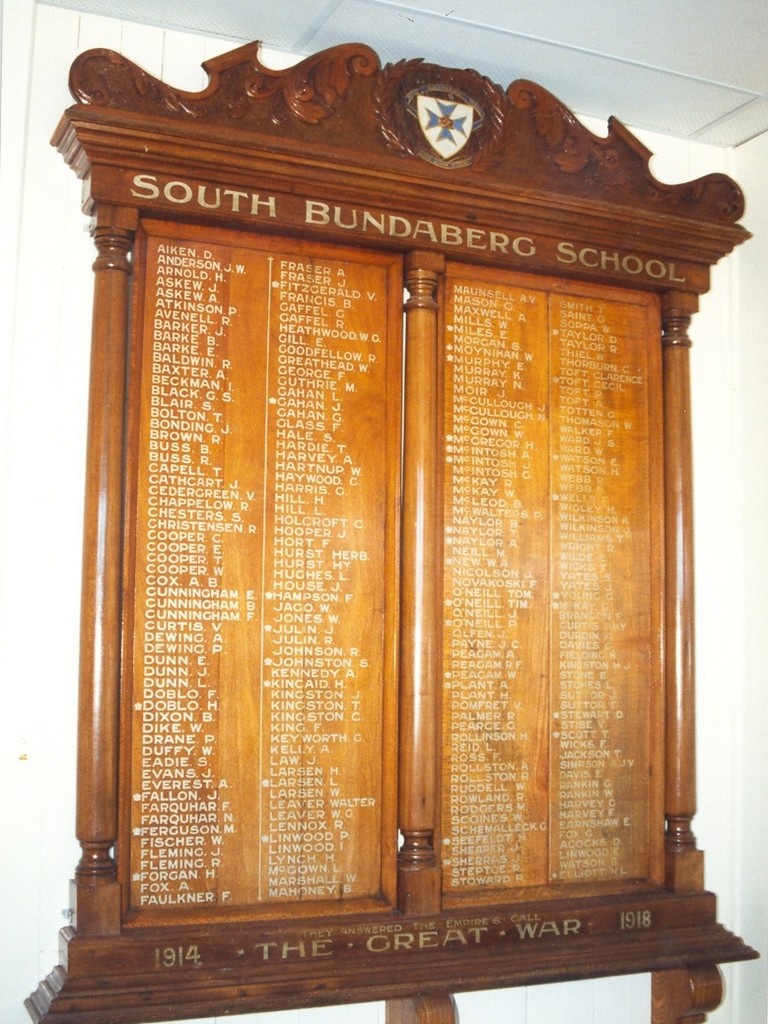South Bundaberg Honour board