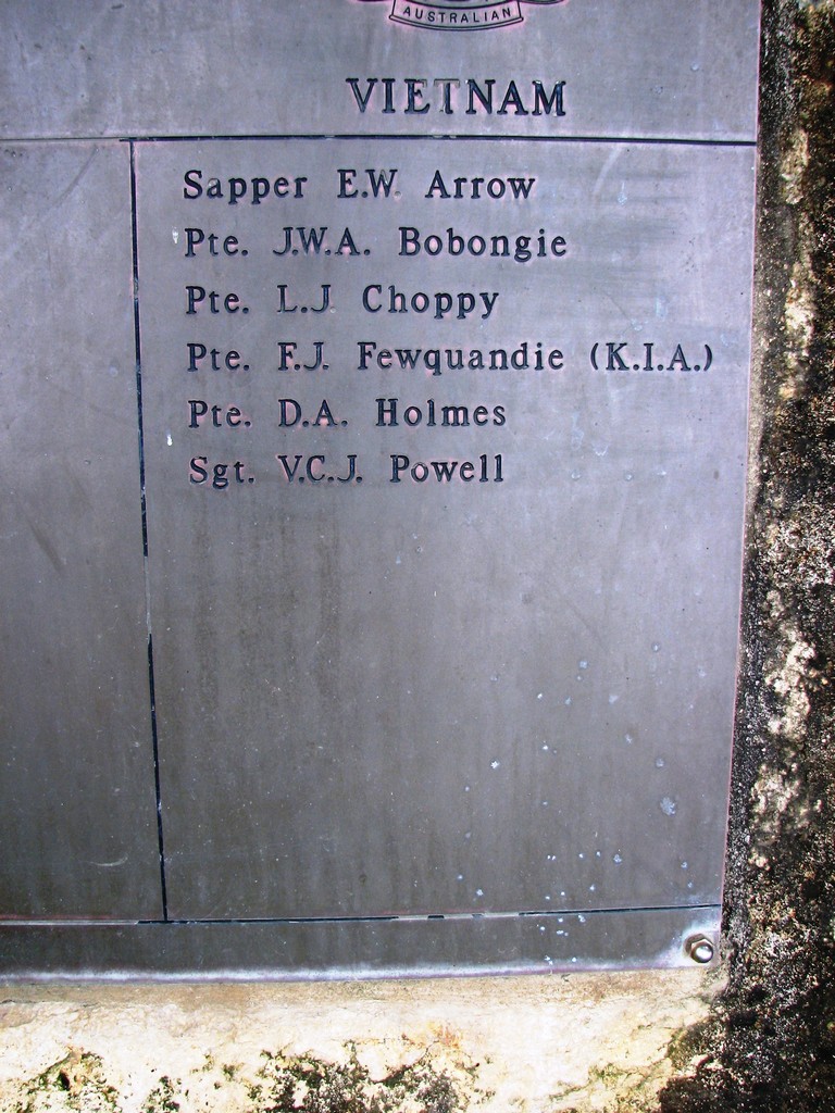 South Sea Islander Memorial - Names