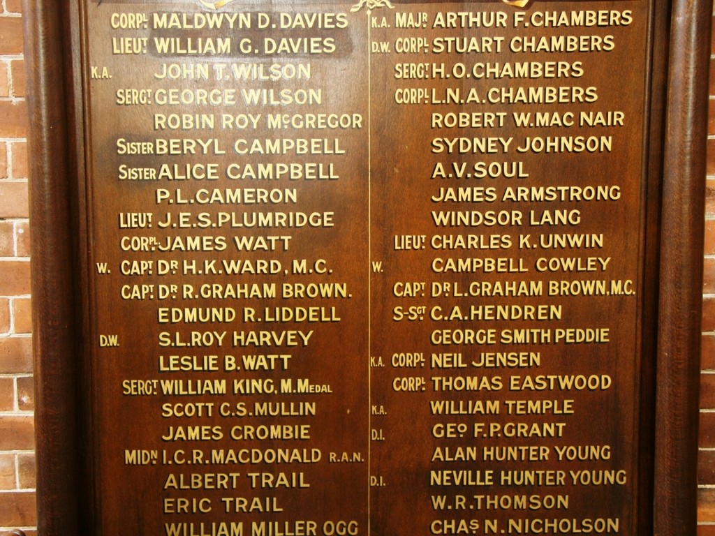 St Andrews Presbyterian Church 1914-19 Honour Roll 3