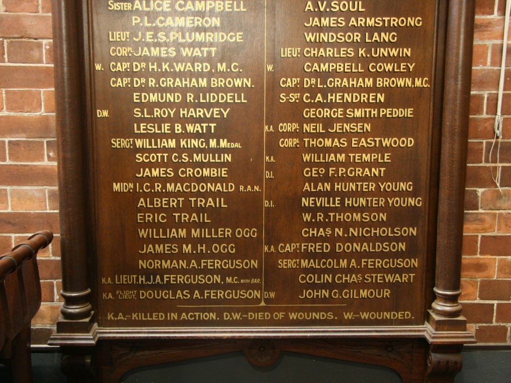 St Andrews Presbyterian Church 1914-19 Honour Roll 3