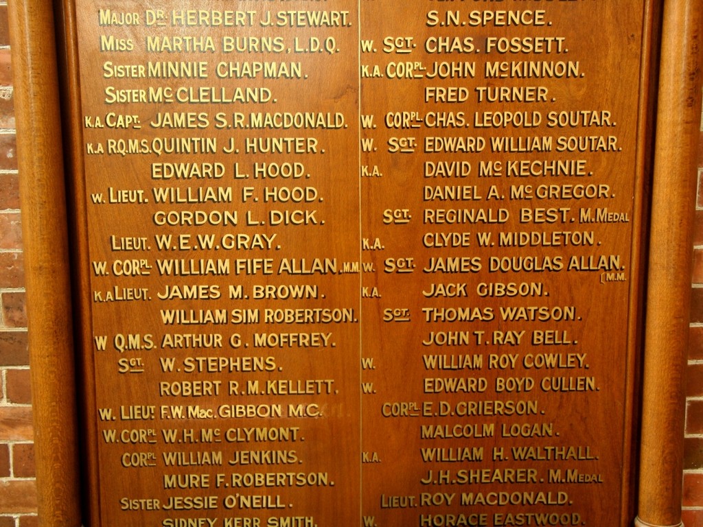 St Andrews Presbyterian Church 1914-19 Honour Roll 4