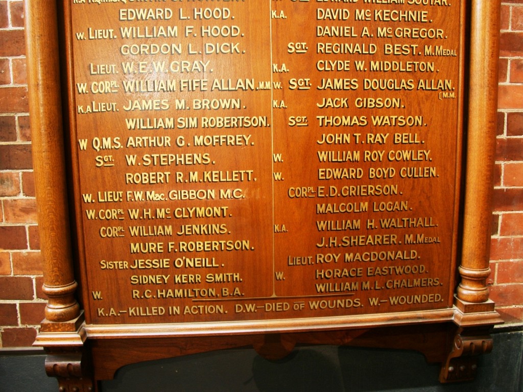 St Andrews Presbyterian Church 1914-19 Honour Roll 4