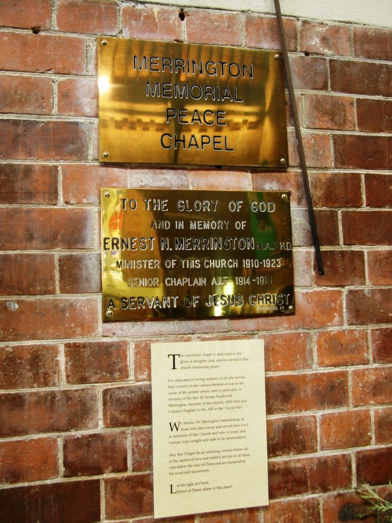 St Andrew's Uniting Merrington Memorial Peace Chapel - plaques