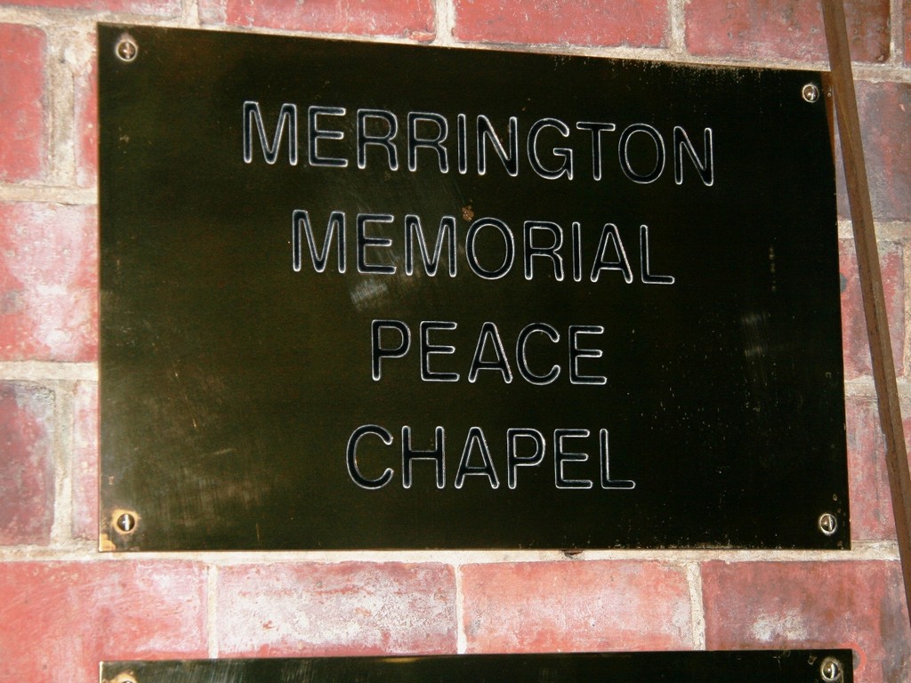 Plaque bearing name of chapel opened in 1996