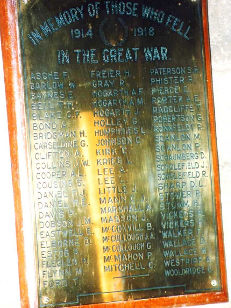 St Andrews Pittsworth Roll of Honour