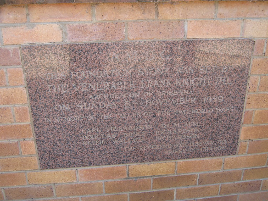 Foundation Stone on Christ Church front wall