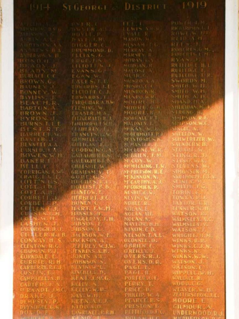 St George Hospital Pavillion Honour Board