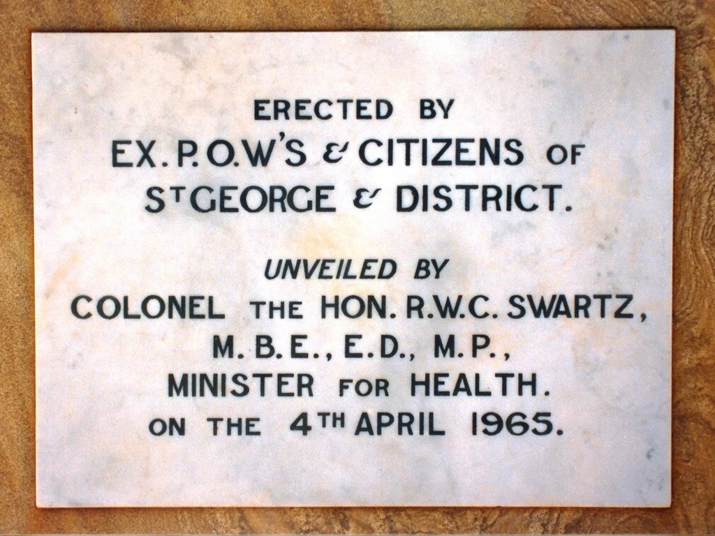 St George War Memorial Plaque