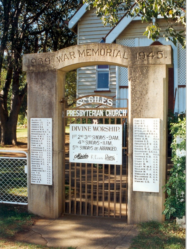 St Giles Presbyterian Church War Memorial Gates
