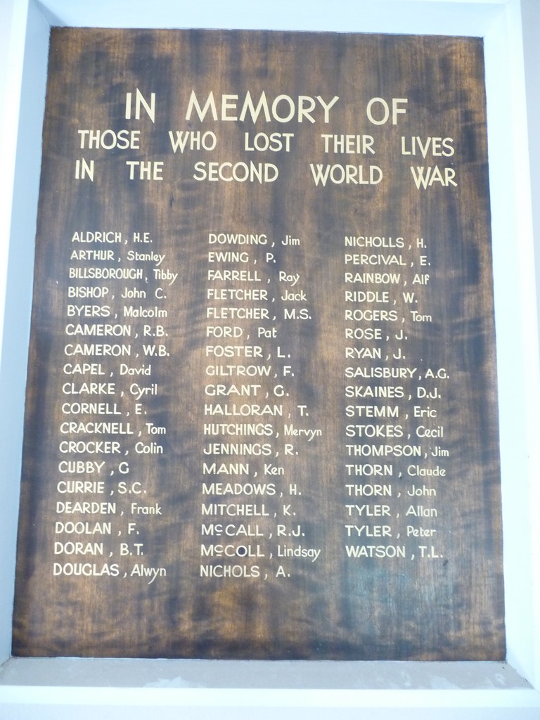 Wall mounted Roll of Honour