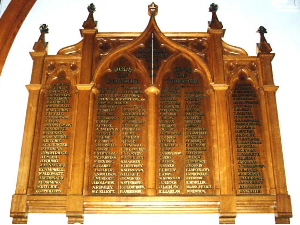 St Stephen's Toowoomba Roll of Honour 1914-1919