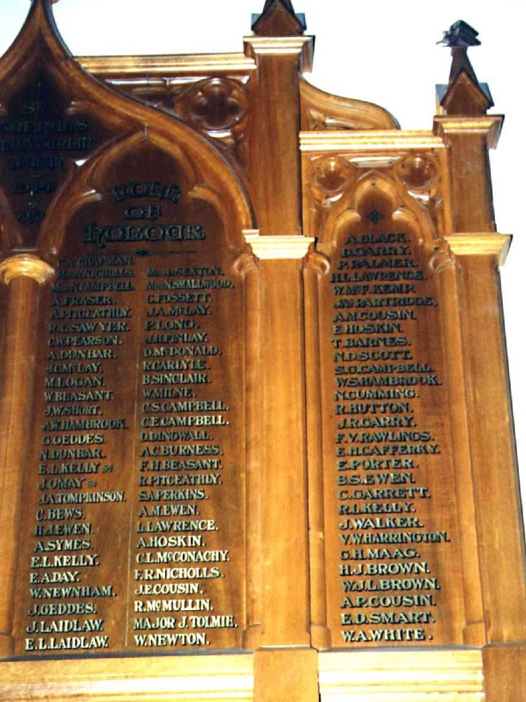 St Stephen's Toowoomba Roll of Honour 1914-1919
