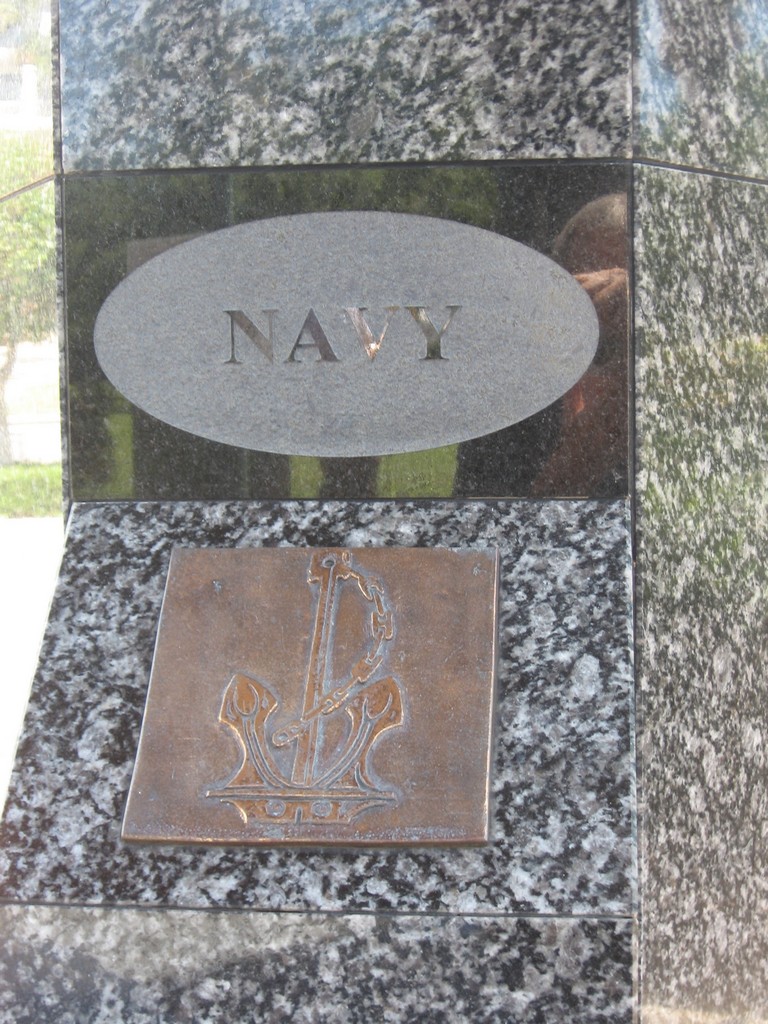Pillar depicting Navy plaque