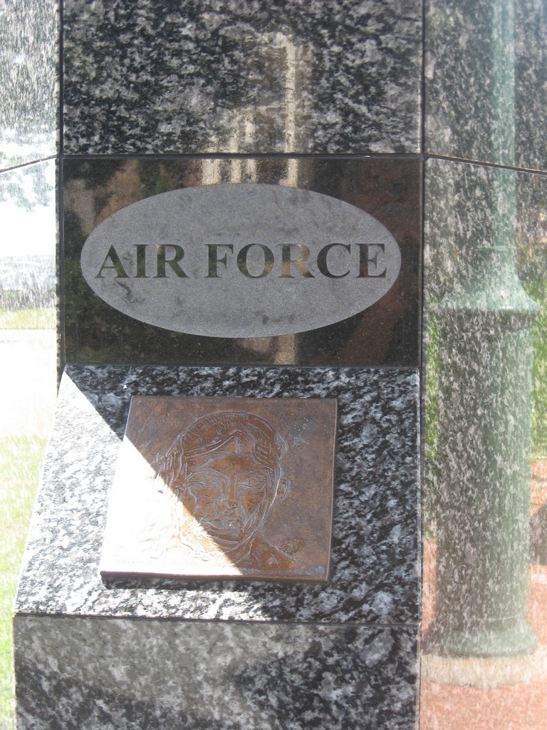 Pillar depicting Air Force plaque