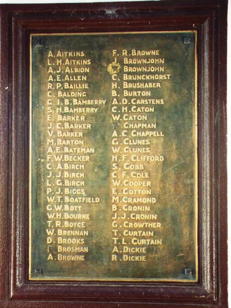 Stanthorpe WWI Pavilion - WWI Honour Roll