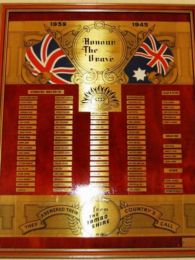 Tambo Shire Hall WWII Honour Board