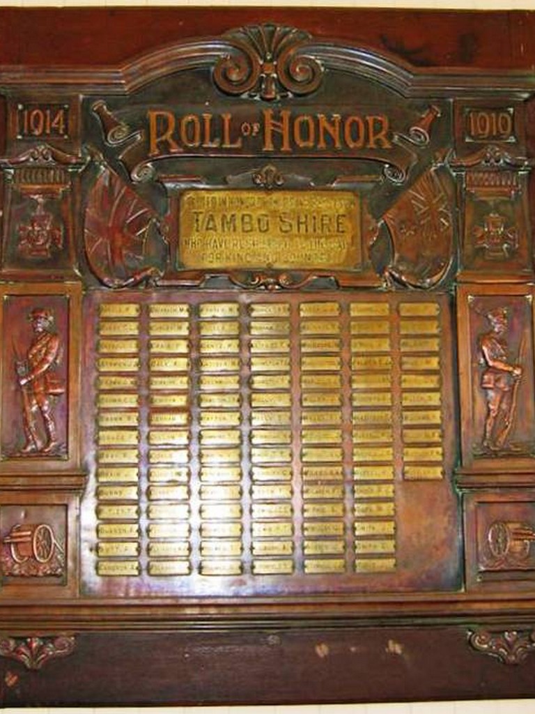 Tambo Shire Hall WWI Honour Board