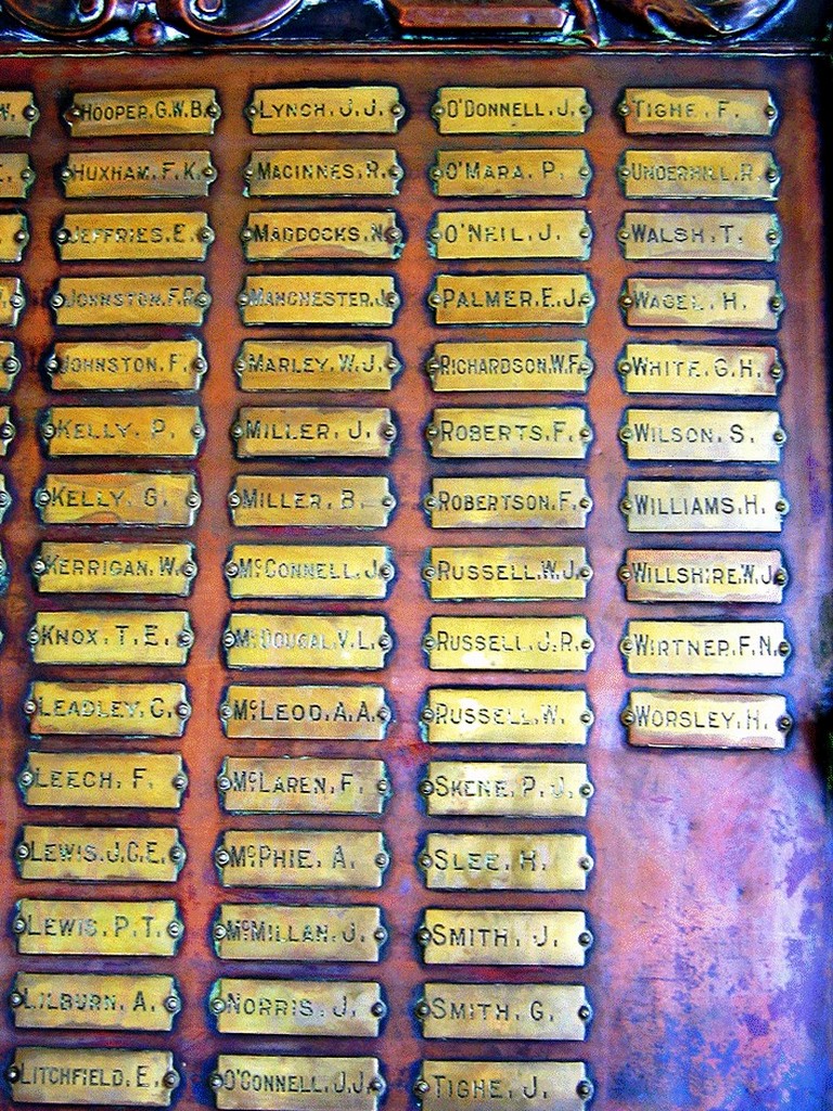 Tambo Shire Hall WWI Honour Board Names