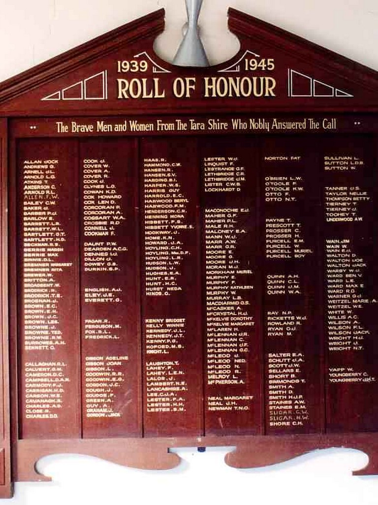 Tara Roll of Honour WWII