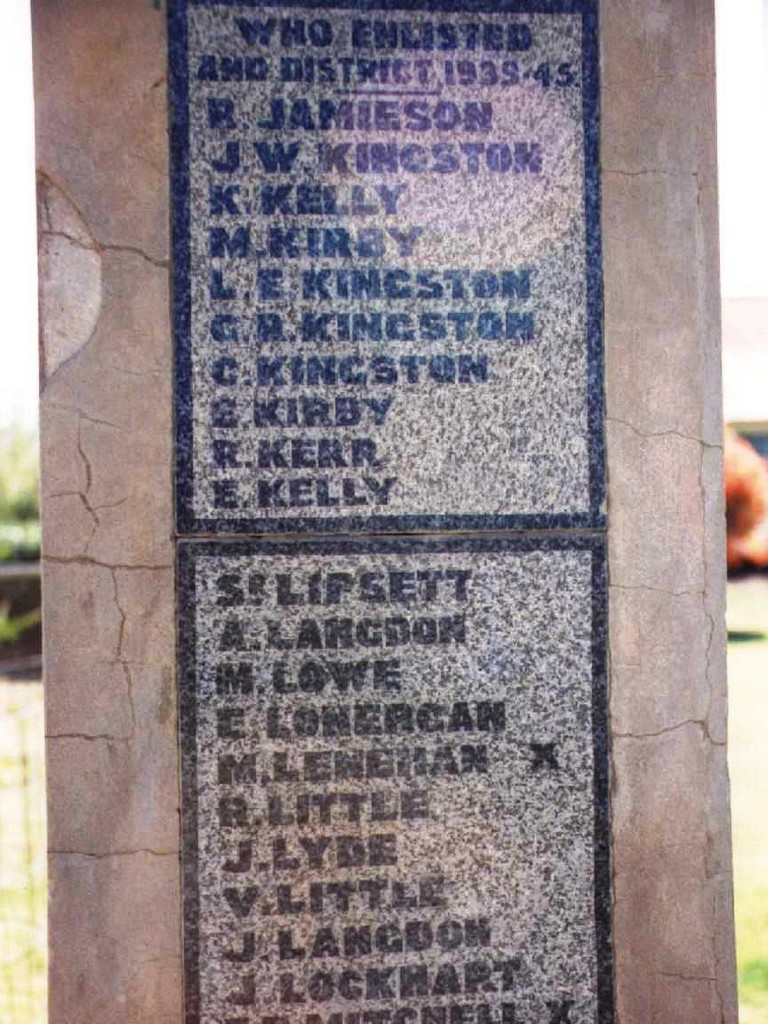 Aramac Memorial Gates 1999 - Roll of Honour