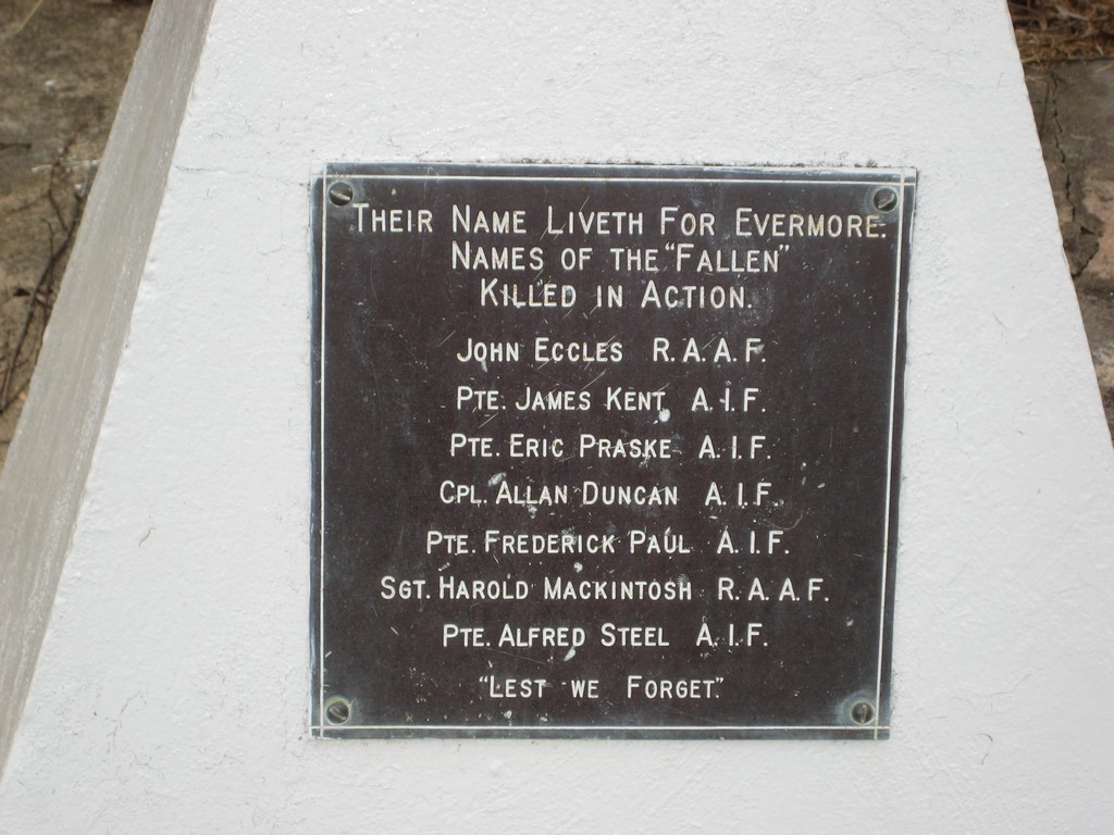 Plaque affixed to plinth