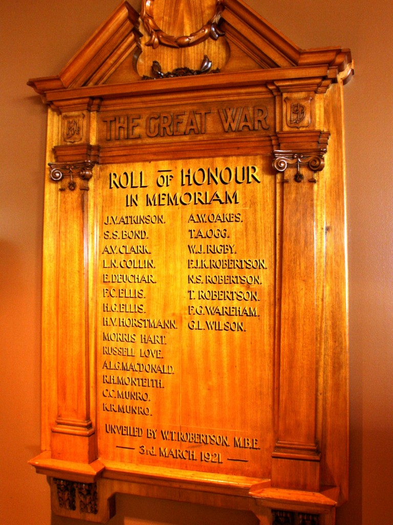 The Brisbane Club In Memoriam WWI Honour Board
