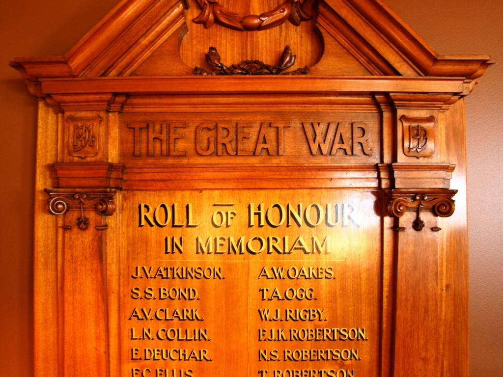 The Brisbane Club In Memoriam WWI Honour Board - detail