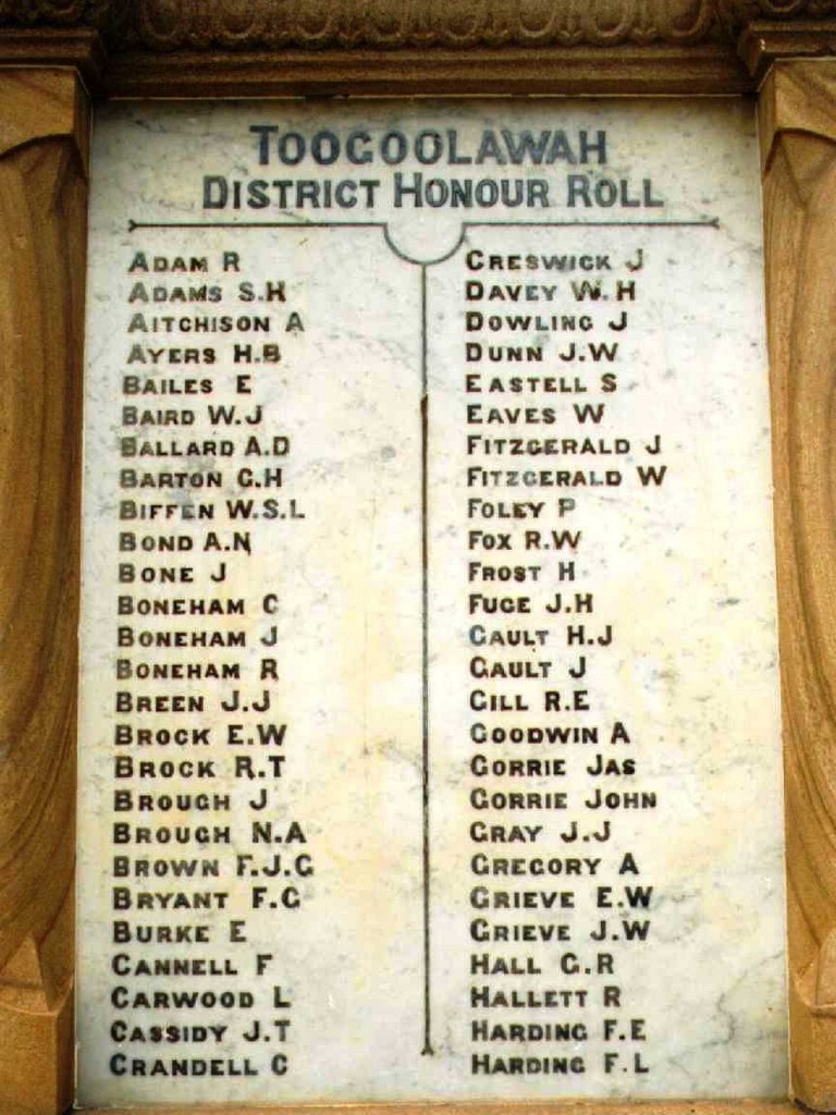 Toogoolawah War Memorial - Honour Roll