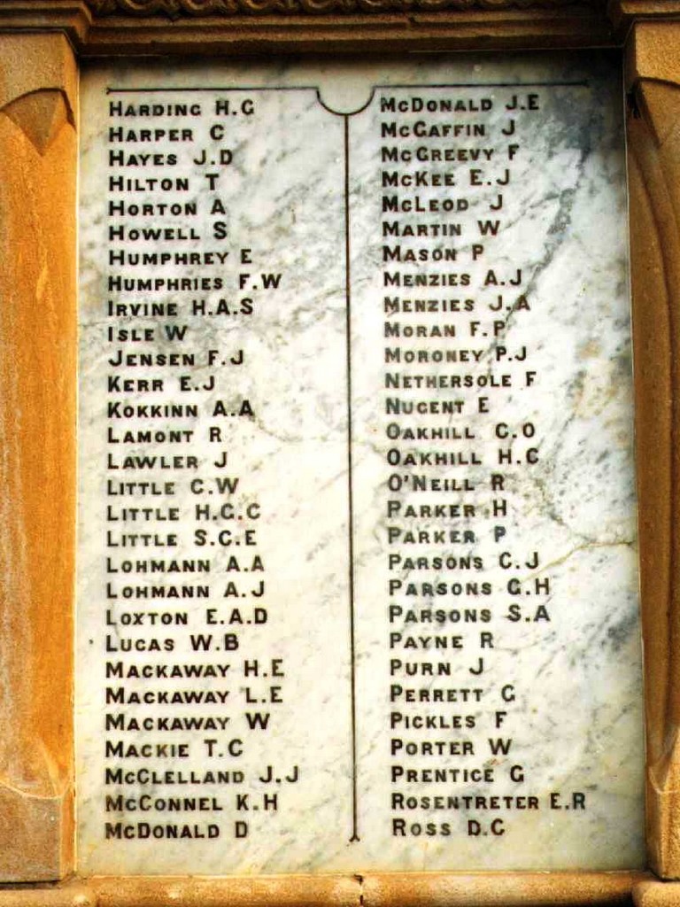 Toogoolawah War Memorial - Honour Roll